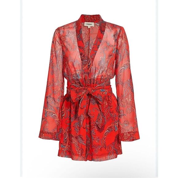 L’AGENCE Arbell paisley tic waist Romper long sleeve 0 - Picture 14 of 14